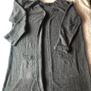 a.n.a Charcoal Open-Front Cardigan